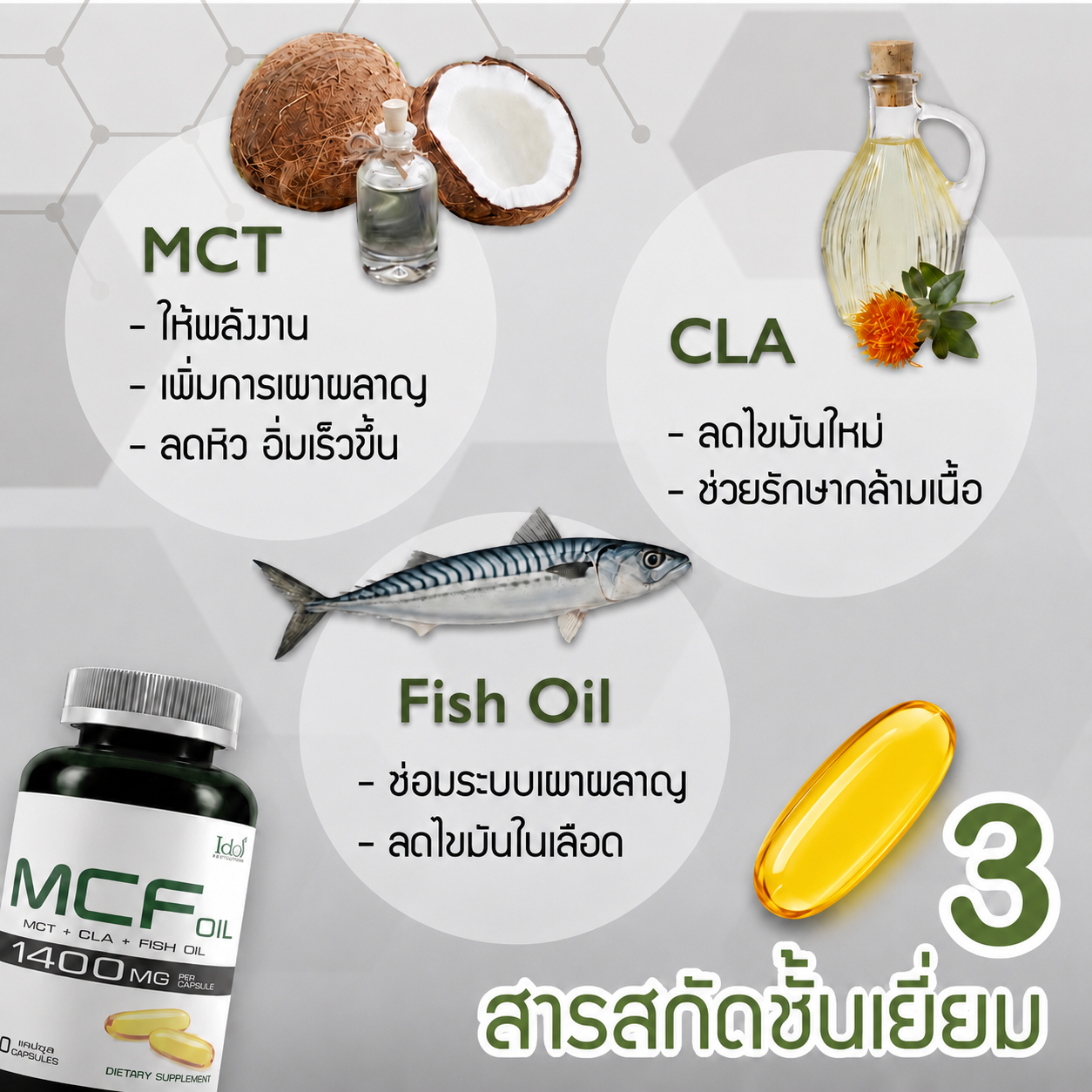 MCF Oil 3 ingredients